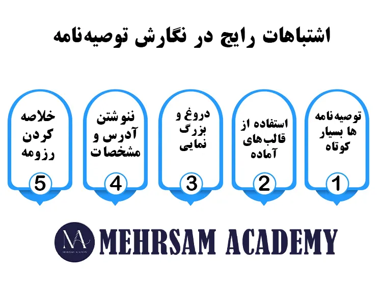 اشتباهات رایج در نگارش توصیهنامه